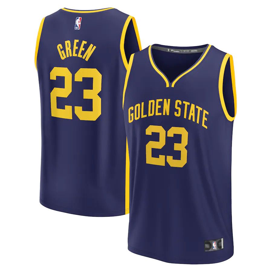 Men Golden State Warriors #23 Draymond Green Fanatics Branded Navy Statement Edition 2022-23 Fast Break Replica Player NBA Jersey